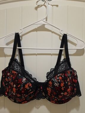 Adore ME Black Floral Lace Underwire Bra Size 40D